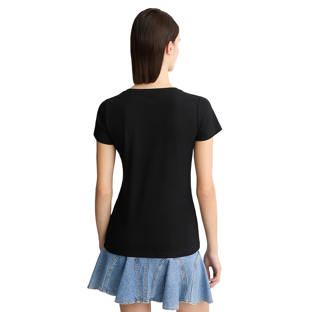 LIU JO T-SHIRT DONNA RAGAZZA MAGLIA LOGO STRASS MAGLIETTA COTONE VA5154JS003