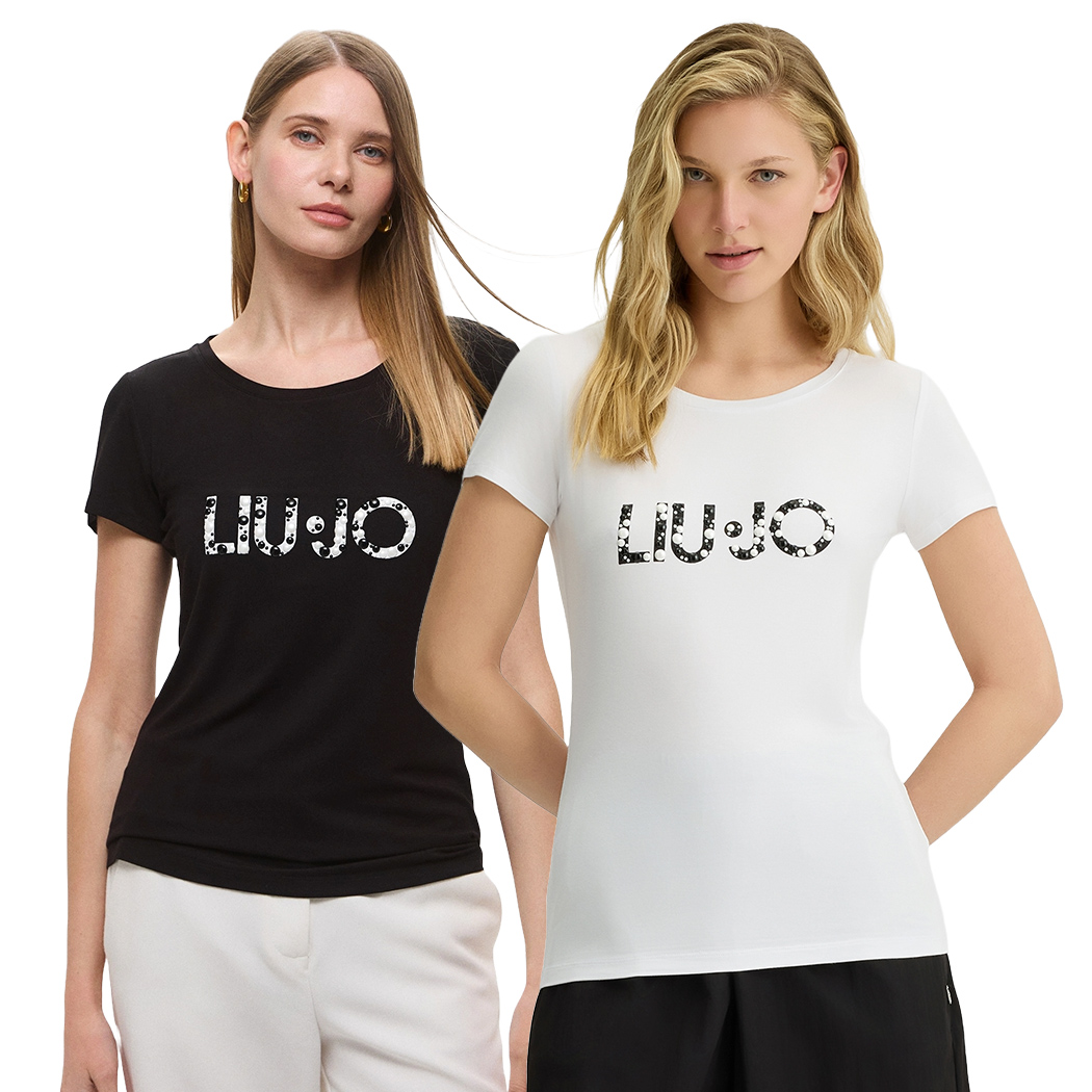 LIU JO T-SHIRT BETTER CON LOGO DONNA RAGAZZA MAGLIA MAGLIETTA COTONE VA5156JS360