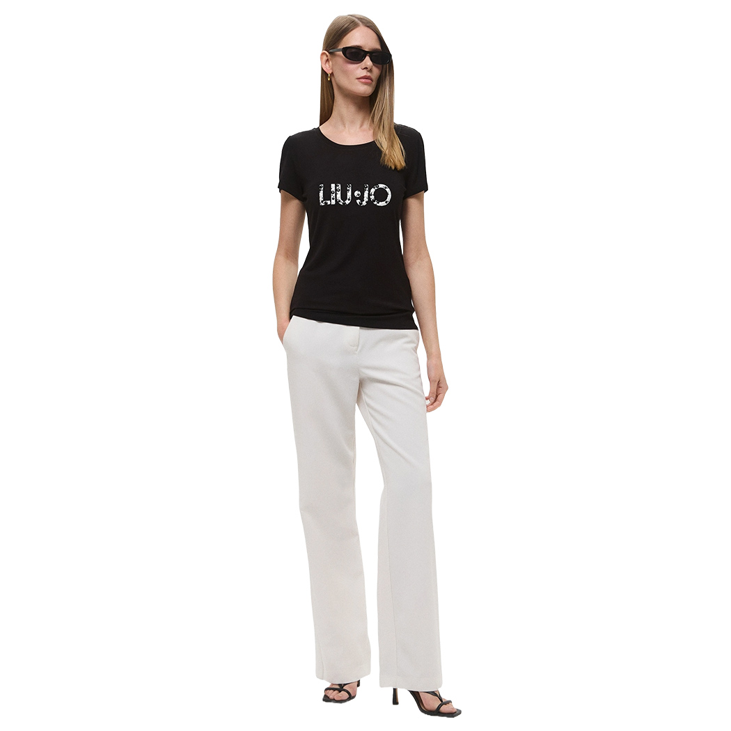LIU JO T-SHIRT BETTER CON LOGO DONNA RAGAZZA MAGLIA MAGLIETTA COTONE VA5156JS360