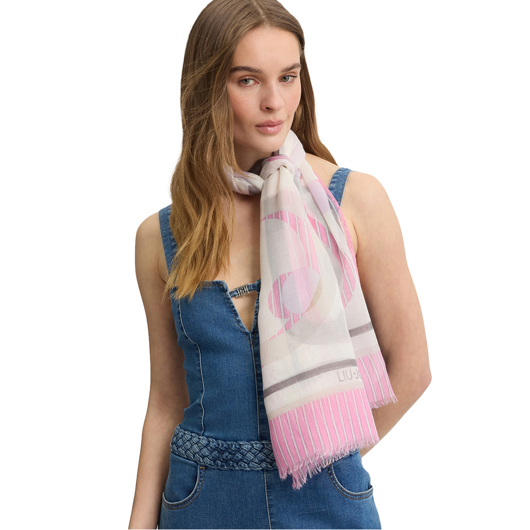LIU JO STOLA BETTER RIGHE FANTASIA SCIARPA FOULARD PASHMINA DONNA SCIALLE 2A5051
