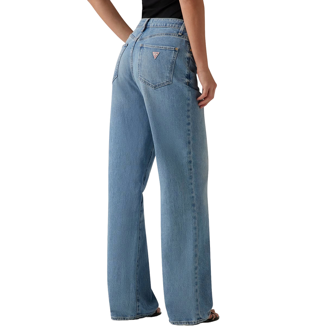 GUESS JEANS PANTALONI DONNA RAGAZZA WIDE LEG DENIM STRETCH REGULAR W5GA1GD4K30
