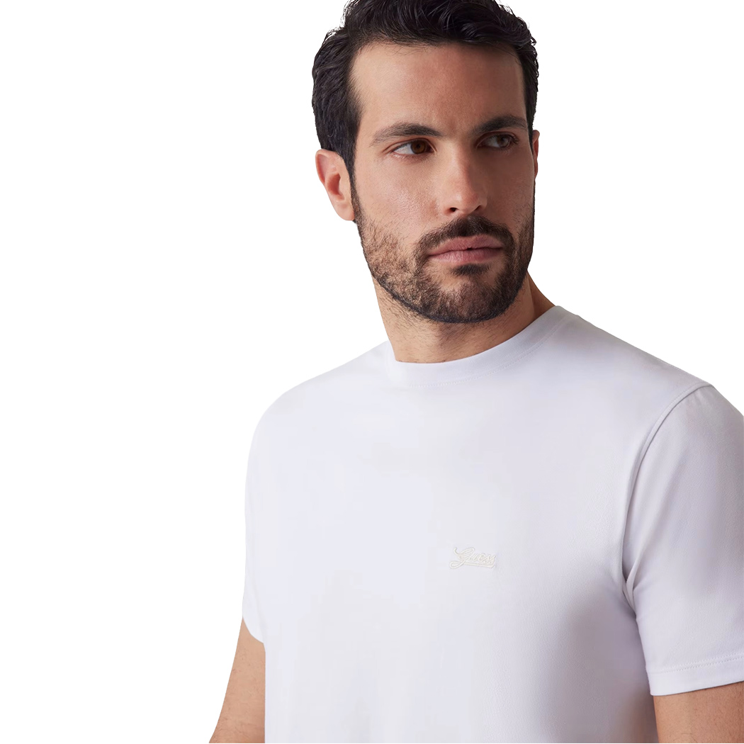 GUESS T-SHIRT UOMO MAGLIA COTONE JERSEY STRETCH LOGO RICAMATO SPORT M4GI70KC9X0