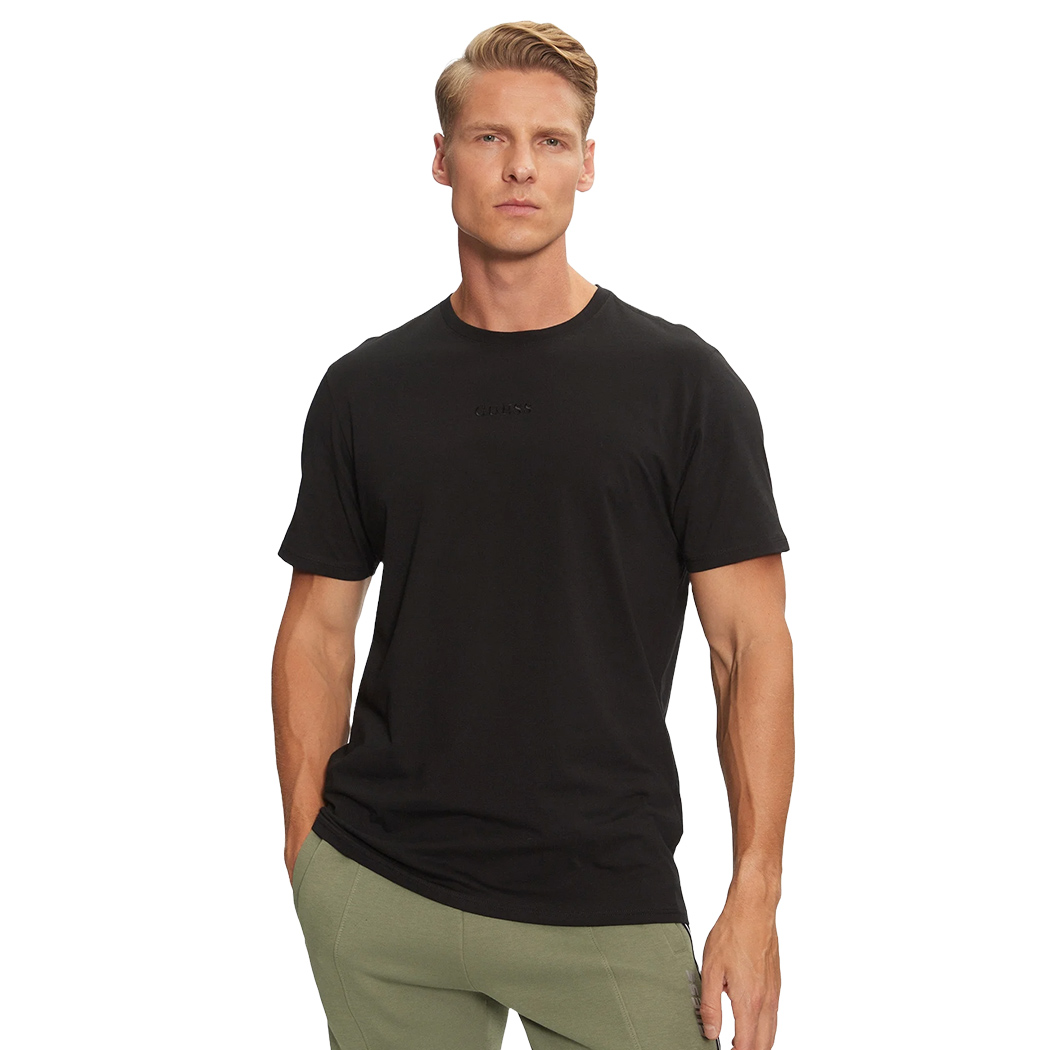 GUESS T-SHIRT UOMO MAGLIA COTONE JERSEY STRETCH LOGO RICAMATO SPORT M4GP39K7HD0