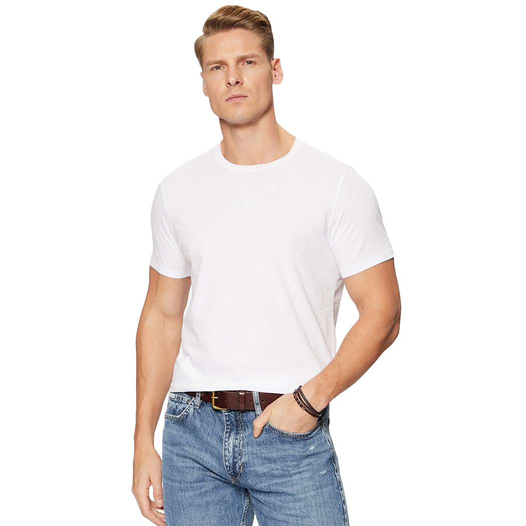 GUESS T-SHIRT UOMO MAGLIA COTONE JERSEY STRETCH LOGO RICAMATO SPORT M4GP39K7HD0