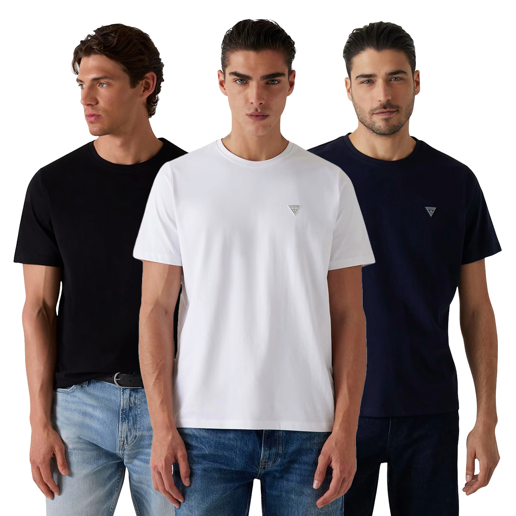 GUESS T-SHIRT UOMO MAGLIA COTONE JERSEY STRETCH LOGO PICCOLO SPORT M4YI0AKCCM1