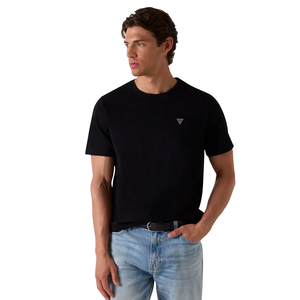 GUESS T-SHIRT UOMO MAGLIA COTONE JERSEY STRETCH LOGO PICCOLO SPORT M4YI0AKCCM1