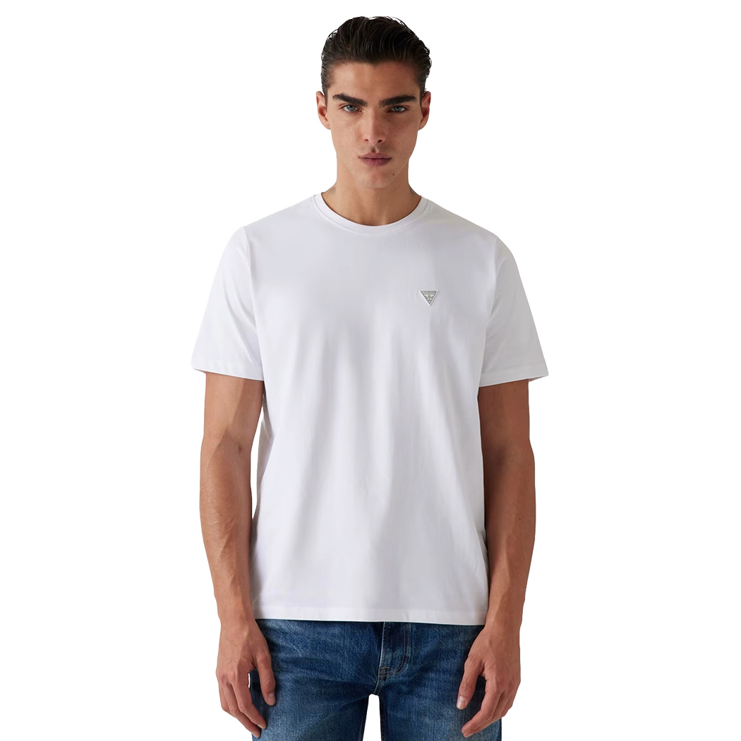 GUESS T-SHIRT UOMO MAGLIA COTONE JERSEY STRETCH LOGO PICCOLO SPORT M4YI0AKCCM1