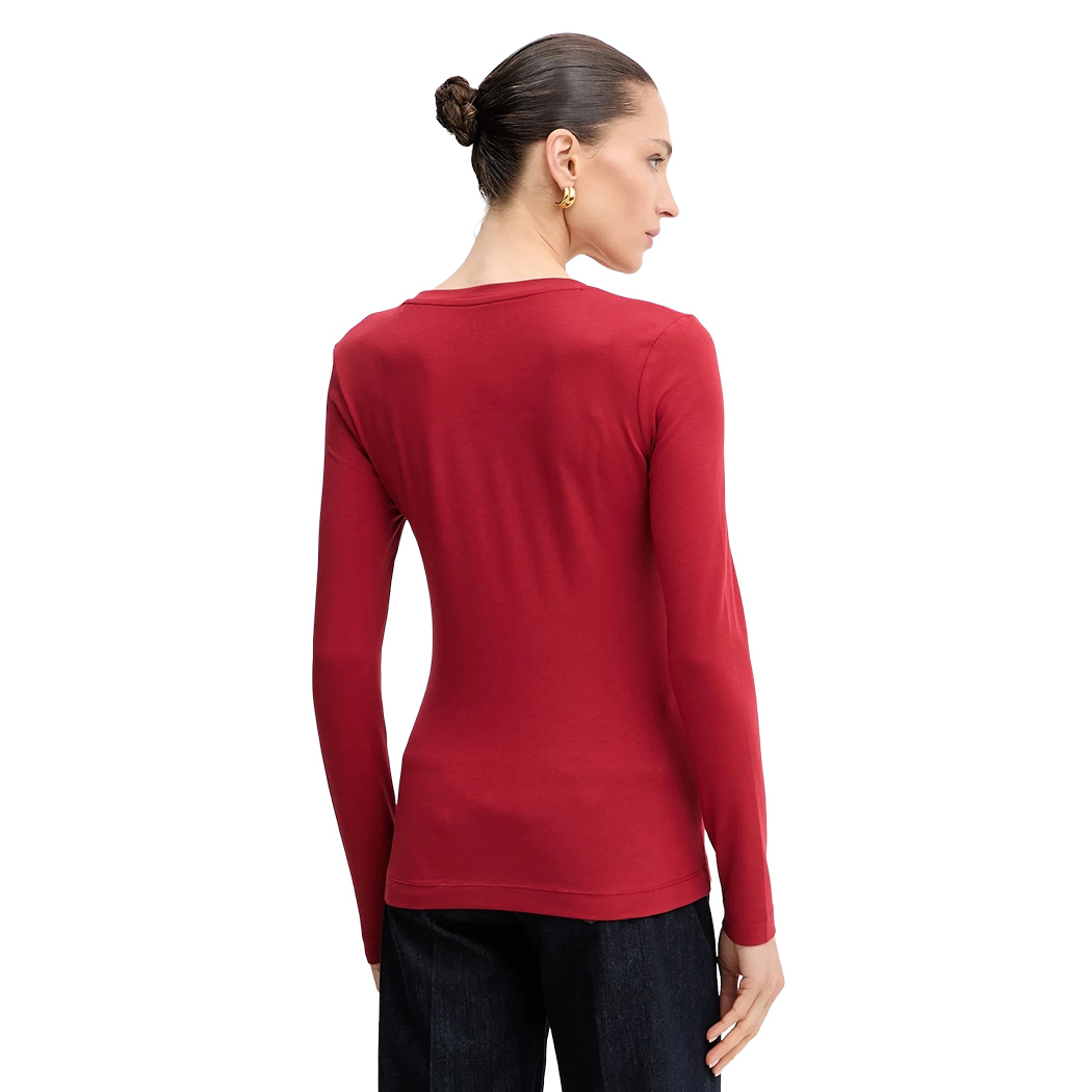 GUESS T-SHIRT MAGLIETTA DONNA MANICA LUNGA LOGO FRONTALE STRASS W5YI26J1314