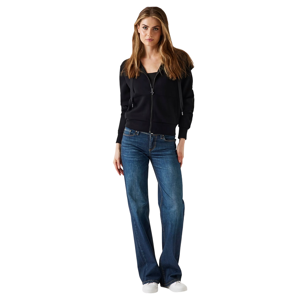 GUESS FELPA CAPPUCCIO ZIP INTERA SCUBA DONNA INVERNALE LOGO MAGLIA W5YQ05KBYE2