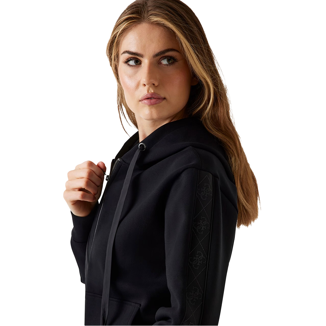 GUESS FELPA CAPPUCCIO ZIP INTERA SCUBA DONNA INVERNALE LOGO MAGLIA W5YQ05KBYE2