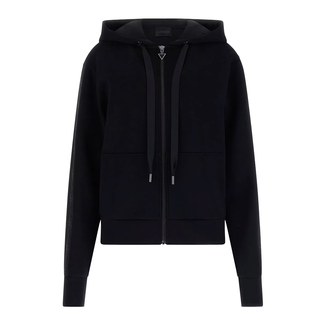 GUESS FELPA CAPPUCCIO ZIP INTERA SCUBA DONNA INVERNALE LOGO MAGLIA W5YQ05KBYE2