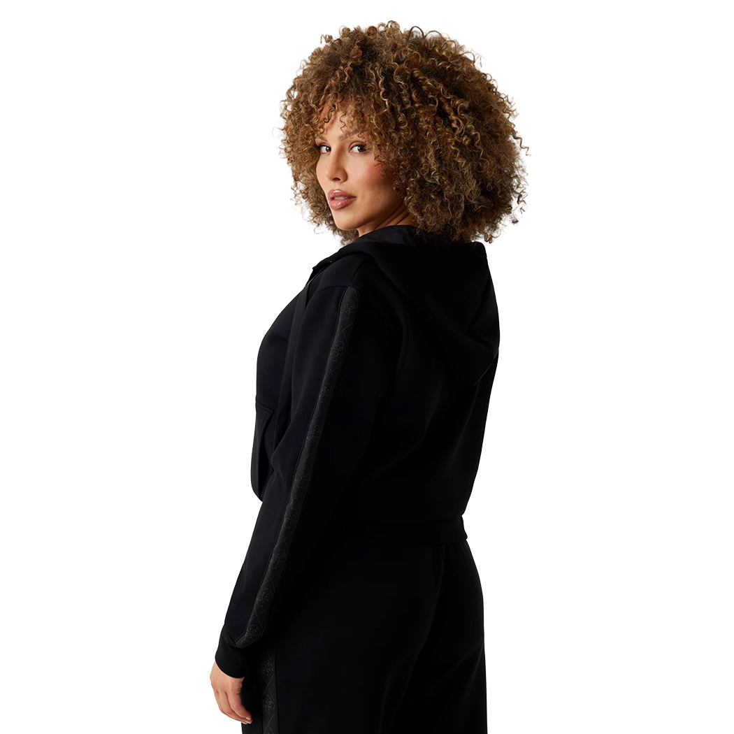 GUESS FELPA CAPPUCCIO ZIP INTERA SCUBA DONNA INVERNALE LOGO MAGLIA W5YQ05KBYE2