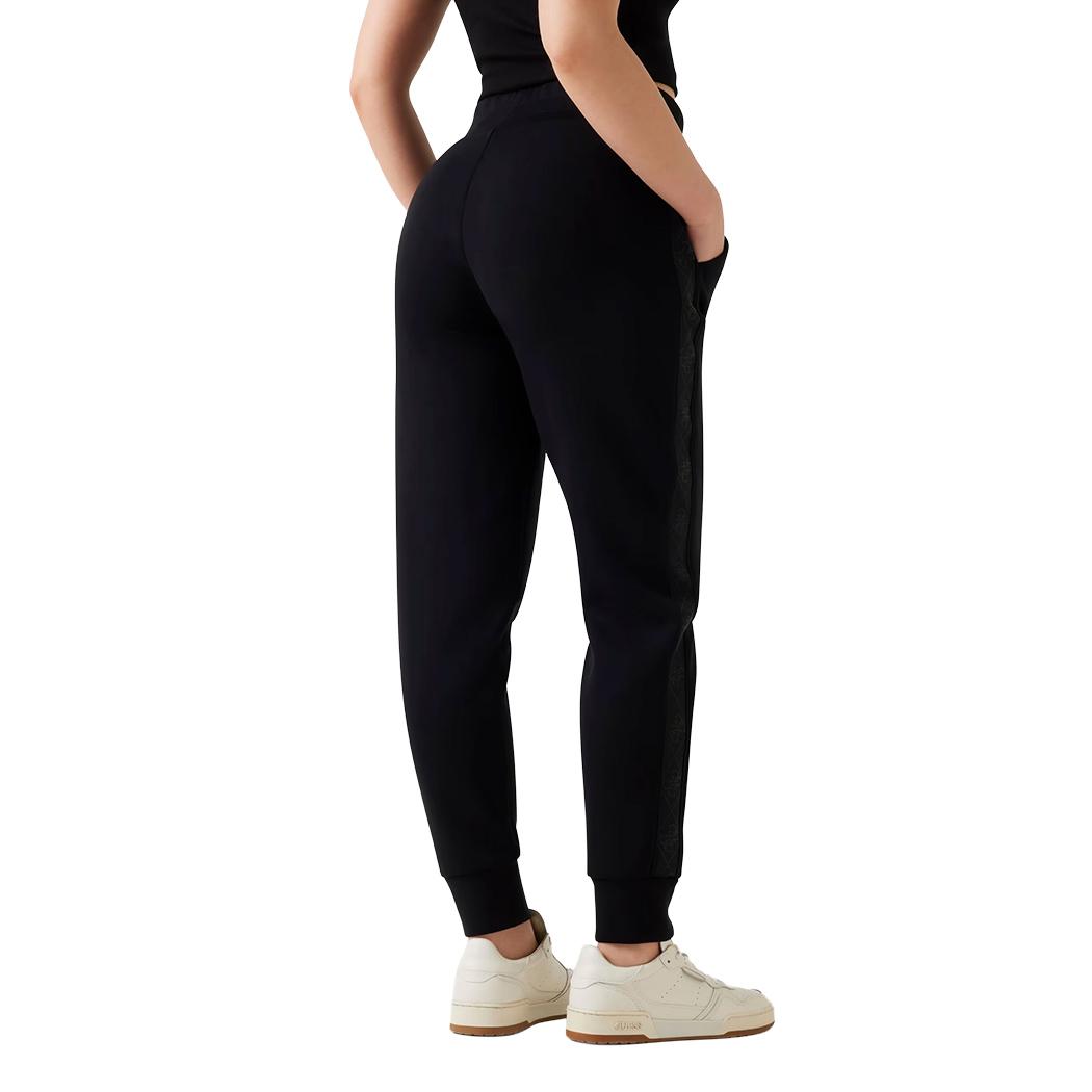 GUESS PANTALONI JOGGERS SCUBA BANDA LOGATA FELPA DONNA COMPLETO SET W5YB11KBYE2