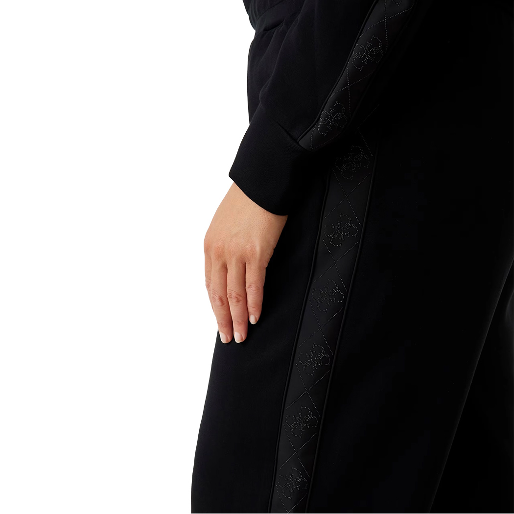 GUESS PANTALONI JOGGERS SCUBA BANDA LOGATA FELPA DONNA COMPLETO SET W5YB11KBYE2