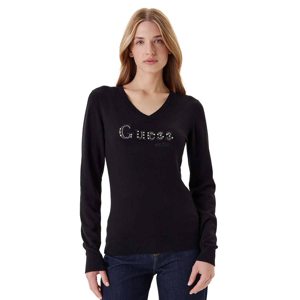 GUESS MAGLIA MAGLIONE DONNA SCOLLO A V PULLOVER VISCOSA INVERNALE W5YR24Z2NQ2