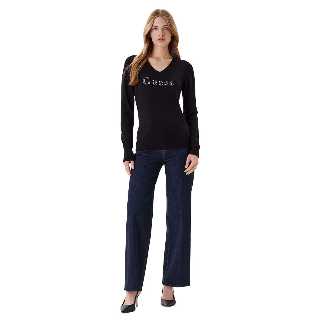 GUESS MAGLIA MAGLIONE DONNA SCOLLO A V PULLOVER VISCOSA INVERNALE W5YR24Z2NQ2