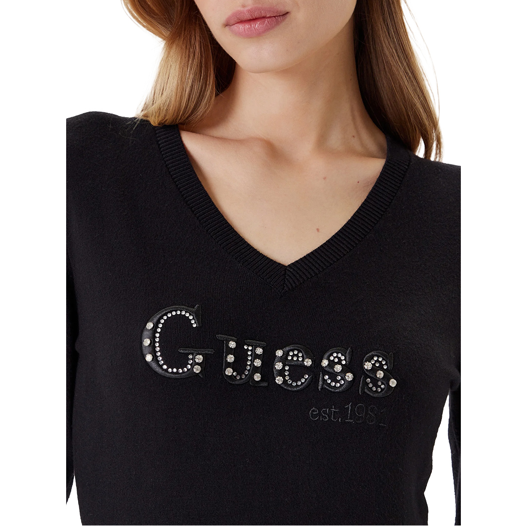 GUESS MAGLIA MAGLIONE DONNA SCOLLO A V PULLOVER VISCOSA INVERNALE W5YR24Z2NQ2