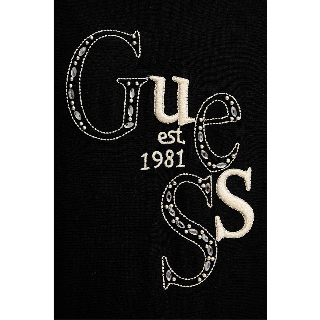 GUESS MAGLIA MAGLIONE DONNA LOGO RICAMATO STRASS VISCOSA INVERNALE W5YR22Z2NQ2