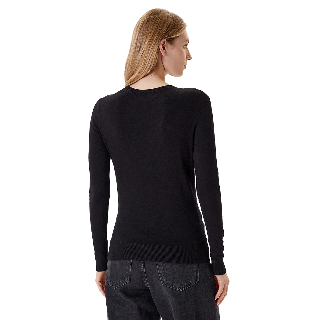 GUESS MAGLIA DONNA LOGO FRONTALE CON STRASS VISCOSA INVERNALE W5YR23Z2NQ2