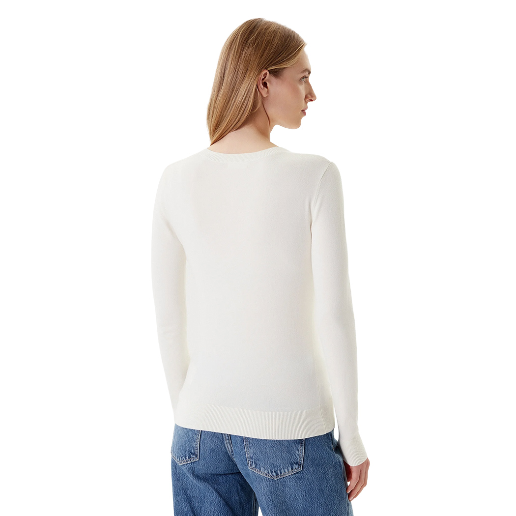 GUESS MAGLIA DONNA LOGO FRONTALE CON STRASS VISCOSA INVERNALE W5YR23Z2NQ2