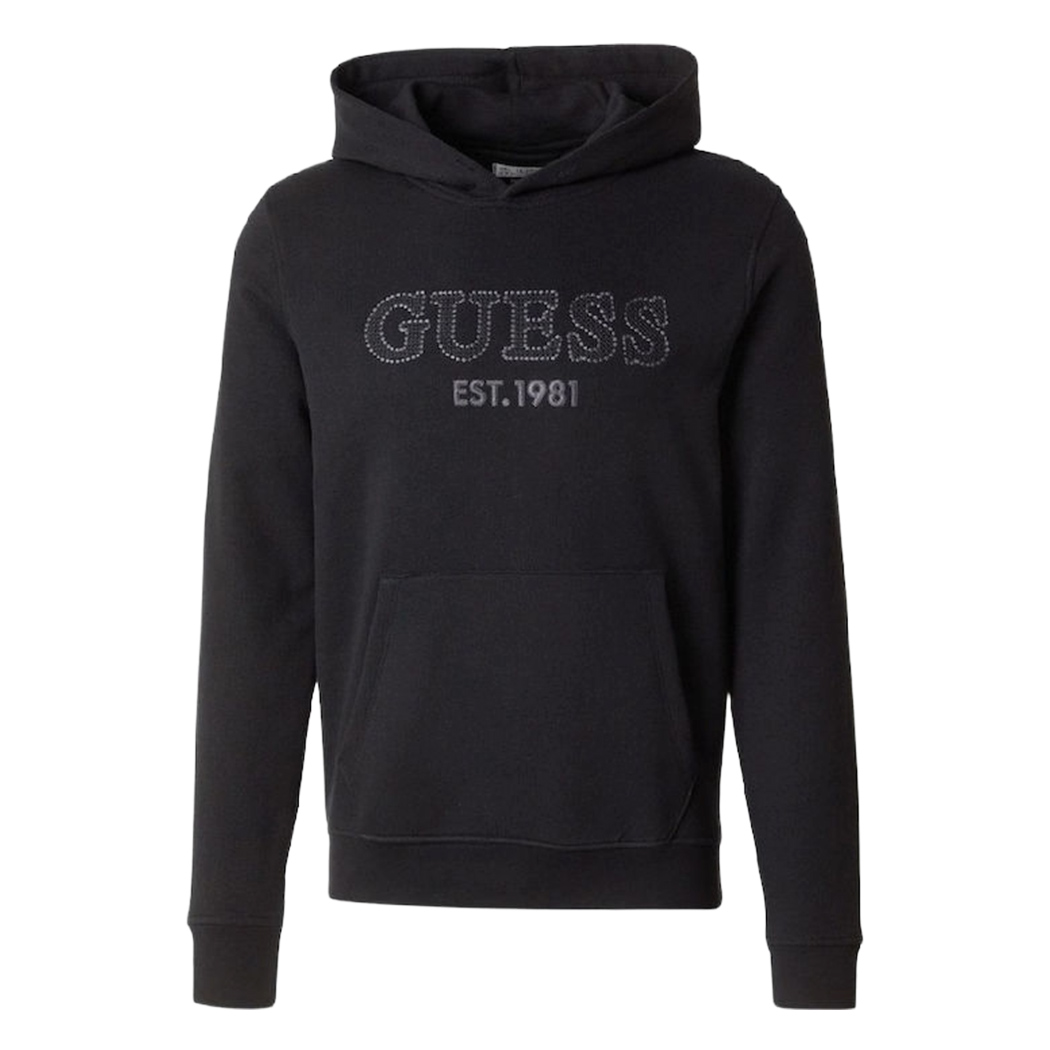 GUESS FELPA UOMO LOGO FRONTALE RICAMATO INVERNALE CAPPUCCIO MAGLIA M5YQ36KCN01