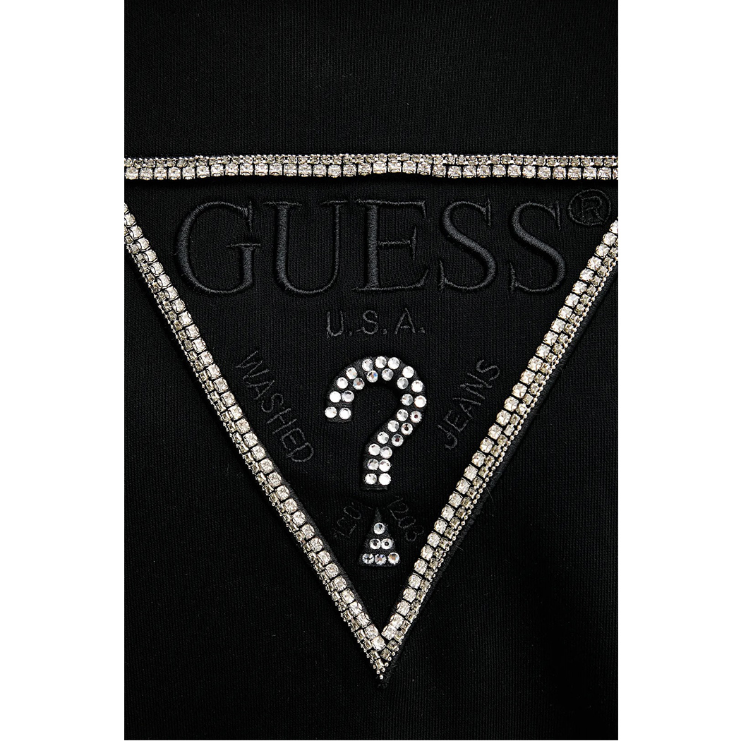 GUESS FELPA DONNA LOGO TRIANGOLO APPLICAZIONI STRASS MAGLIA W5YQ04KC8I0