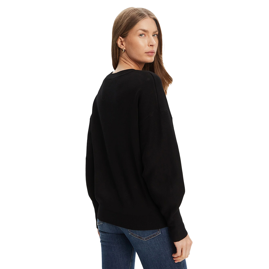 GUESS MAGLIA MAGLIONE DONNA LOGO FRONTALE STRASS VISCOSA INVERNALE W5YR26Z26I2