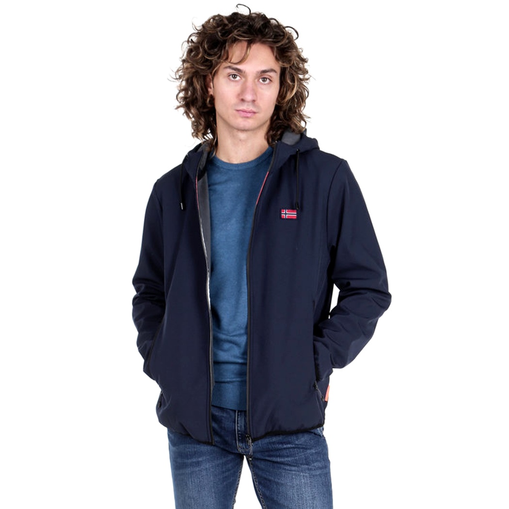 NORWAY GIUBBOTTO UOMO IN SOFTSHELL INTERNO PILE GIACCA GIUBBINO CAPPUCCIO 119141