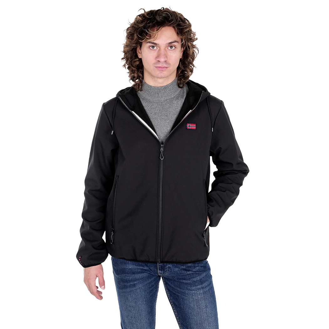 NORWAY GIUBBOTTO UOMO IN SOFTSHELL INTERNO PILE GIACCA GIUBBINO CAPPUCCIO 119141