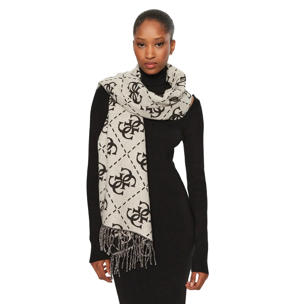 GUESS SCIARPA DONNA NOLANA 4G LOGO FOULARD MAXI DONNA FRANGE SCIALLE AW5217VIS03