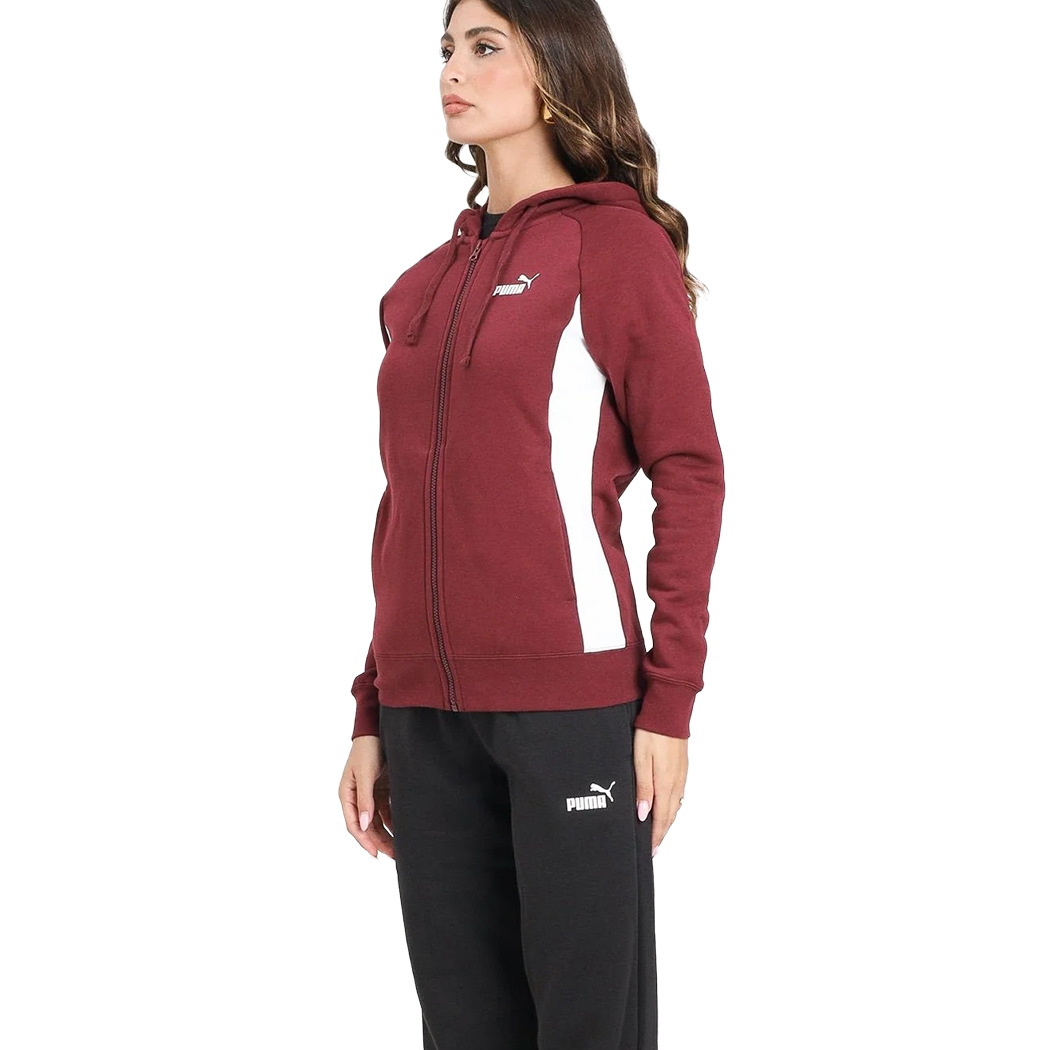 PUMA TUTA COMPLETO DONNA ZIP FELPA INVERNALE CAPPUCCIO SPORT PASSEGGIO 690738