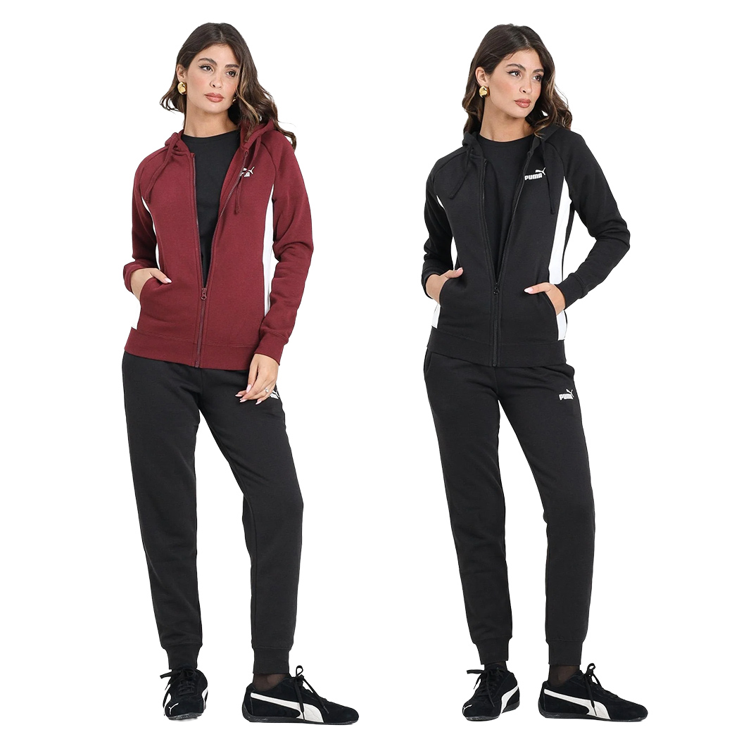 PUMA TUTA COMPLETO DONNA ZIP FELPA INVERNALE CAPPUCCIO SPORT PASSEGGIO 690738