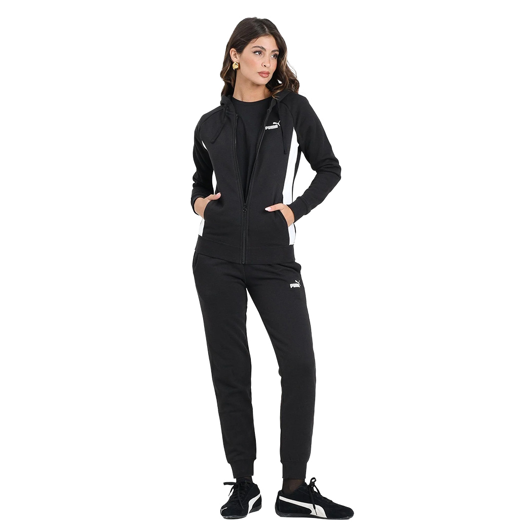 PUMA TUTA COMPLETO DONNA ZIP FELPA INVERNALE CAPPUCCIO SPORT PASSEGGIO 690738