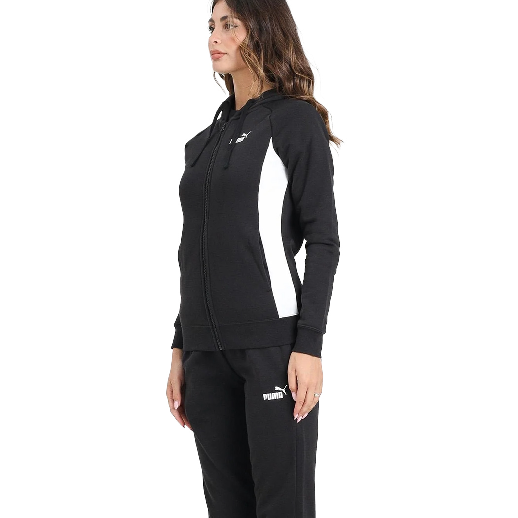 PUMA TUTA COMPLETO DONNA ZIP FELPA INVERNALE CAPPUCCIO SPORT PASSEGGIO 690738