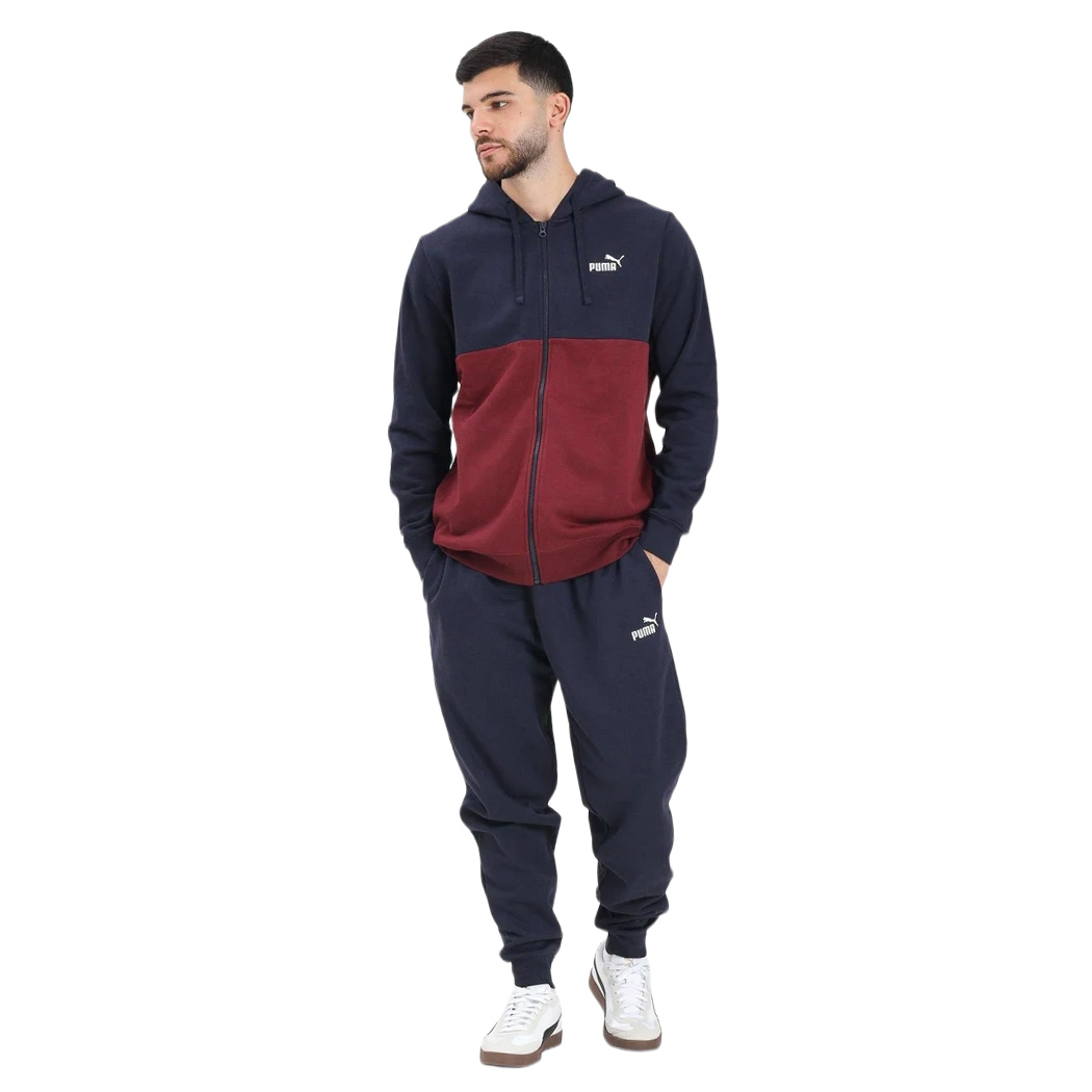 PUMA TUTA COMPLETO UOMO FELPA INVERNALE CAPPUCCIO COTONE SPORT PASSEGGIO 692158