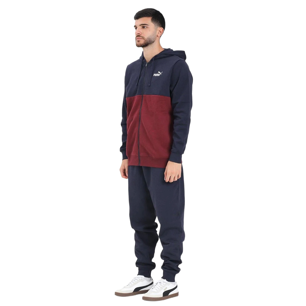 PUMA TUTA COMPLETO UOMO FELPA INVERNALE CAPPUCCIO COTONE SPORT PASSEGGIO 692158