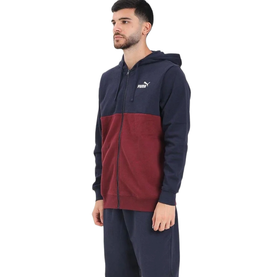 PUMA TUTA COMPLETO UOMO FELPA INVERNALE CAPPUCCIO COTONE SPORT PASSEGGIO 692158