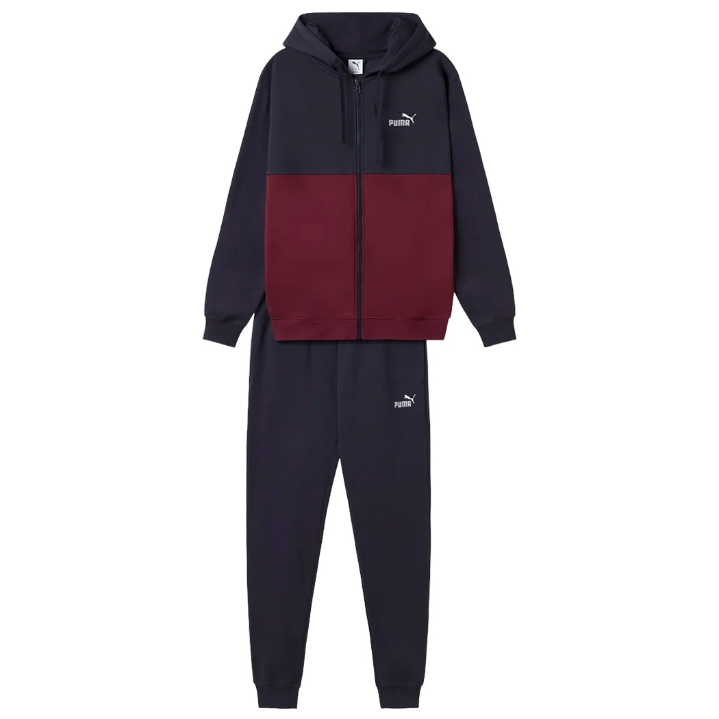 PUMA TUTA COMPLETO UOMO FELPA INVERNALE CAPPUCCIO COTONE SPORT PASSEGGIO 692158