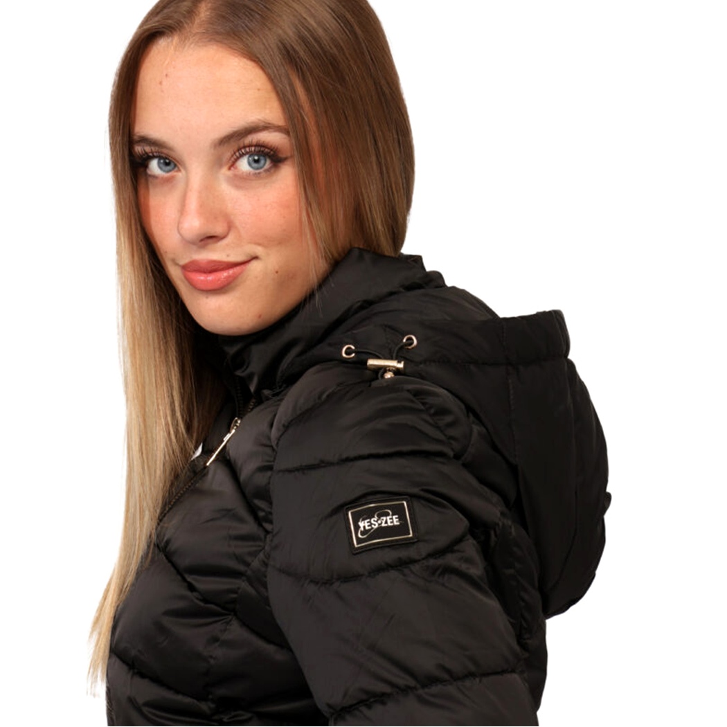 YES-ZEE GIUBBOTTO DONNA GIUBBINO GIACCA PIUMINO CAPPUCCIO AMOVIBILE J007/M800