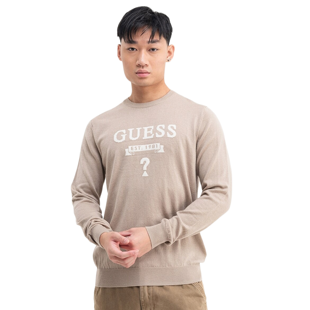 GUESS MAGLIA MAGLIONE PULLOVER UOMO GIROCOLLO MISTO SETA INVERNALE M5YR00Z0122