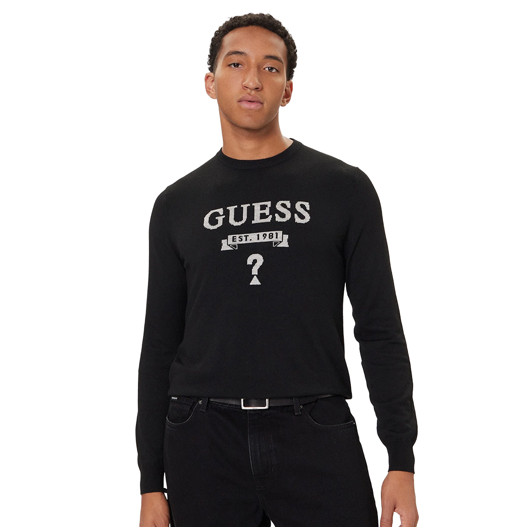 GUESS MAGLIA MAGLIONE PULLOVER UOMO GIROCOLLO MISTO SETA INVERNALE M5YR00Z0122