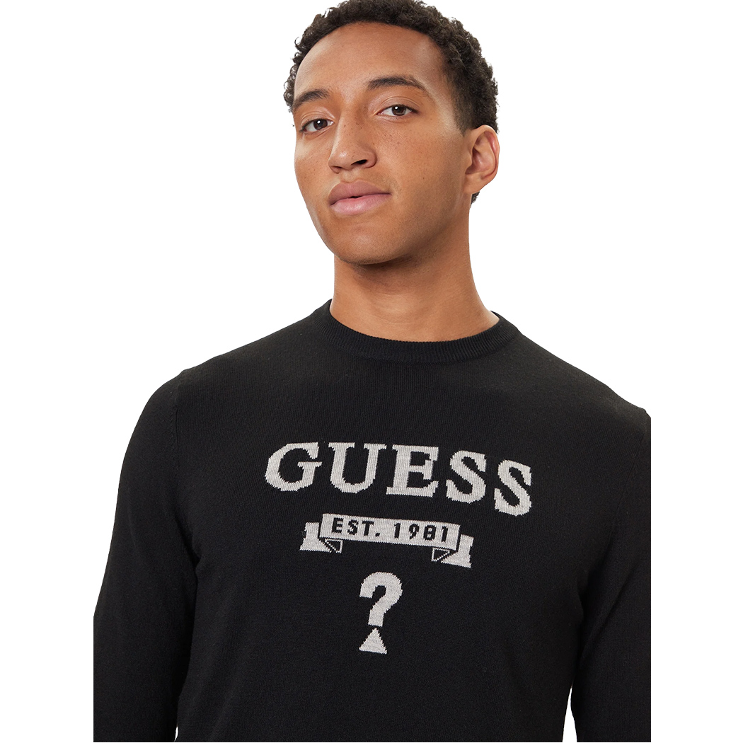 GUESS MAGLIA MAGLIONE PULLOVER UOMO GIROCOLLO MISTO SETA INVERNALE M5YR00Z0122