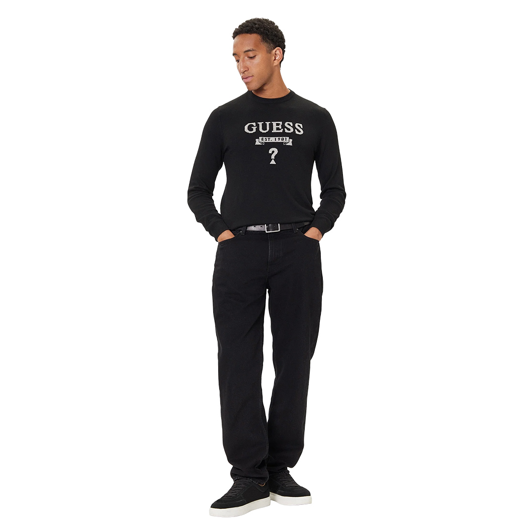 GUESS MAGLIA MAGLIONE PULLOVER UOMO GIROCOLLO MISTO SETA INVERNALE M5YR00Z0122