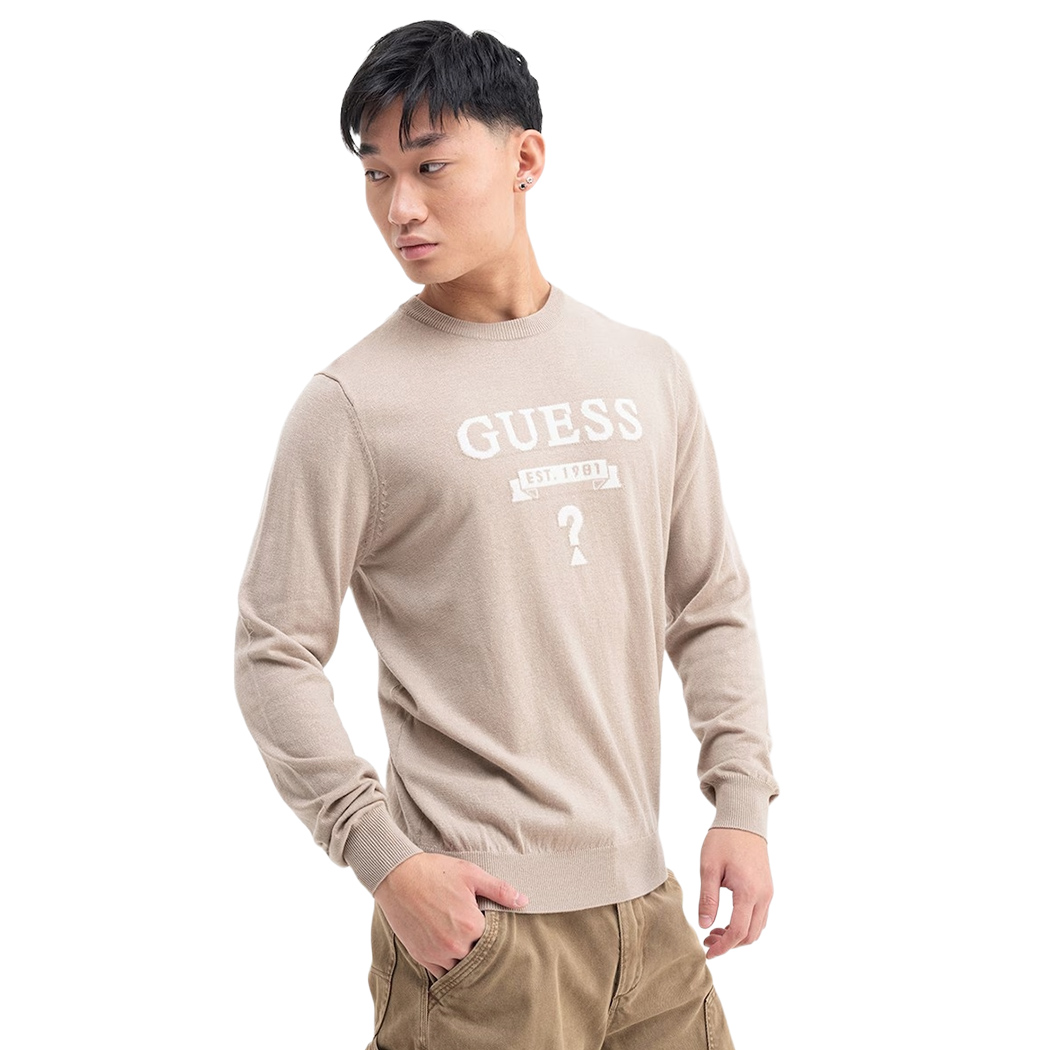 GUESS MAGLIA MAGLIONE PULLOVER UOMO GIROCOLLO MISTO SETA INVERNALE M5YR00Z0122