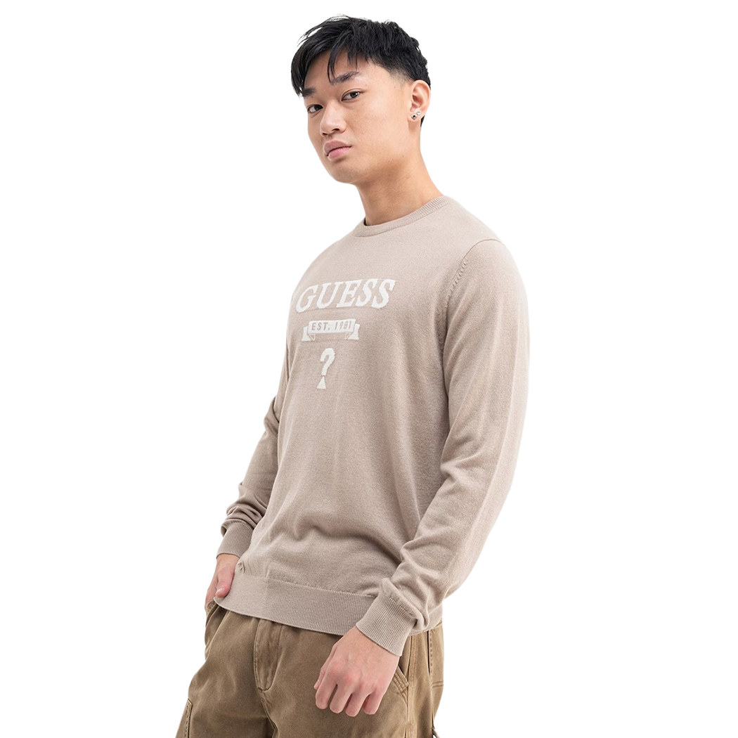 GUESS MAGLIA MAGLIONE PULLOVER UOMO GIROCOLLO MISTO SETA INVERNALE M5YR00Z0122