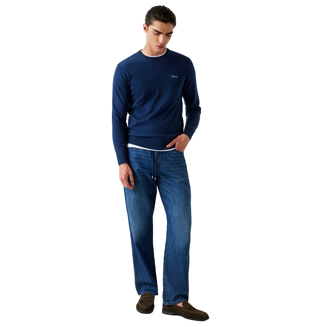 GUESS MAGLIA MAGLIONE PULLOVER UOMO GIROCOLLO MISTO SETA INVERNALE M5YR26Z0122