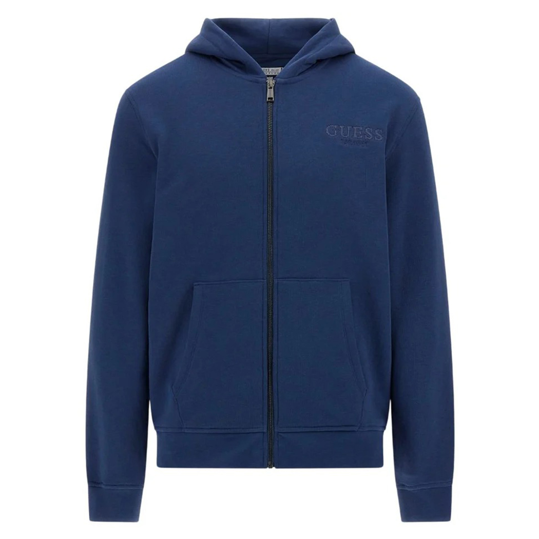 GUESS FELPA UOMO INVERNALE FULL ZIP CAPPUCCIO MAGLIA SPORT APERTA M5YQ48KCN01