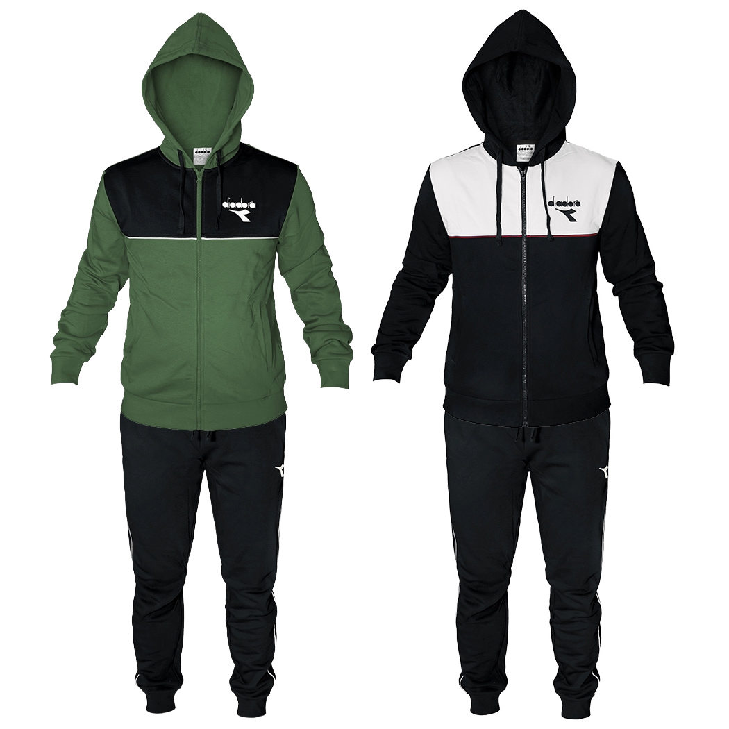 DIADORA TRACKSUIT TUTA UOMO CAPPUCCIO FELPA COTONE FELPATO INVERNALE 102.182282