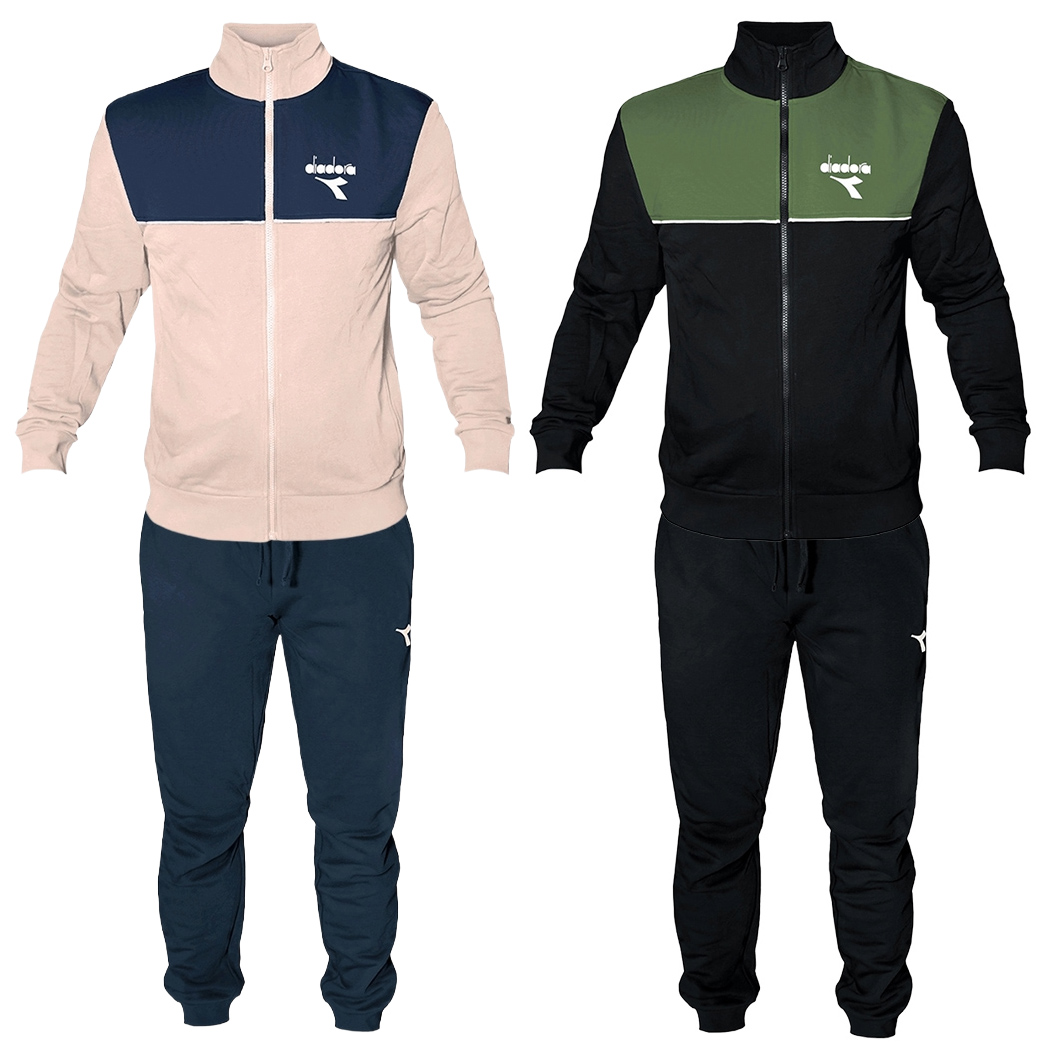 DIADORA TRACKSUIT TUTA UOMO FELPA COTONE GARZATO COMPLETO SPORT 102.182278