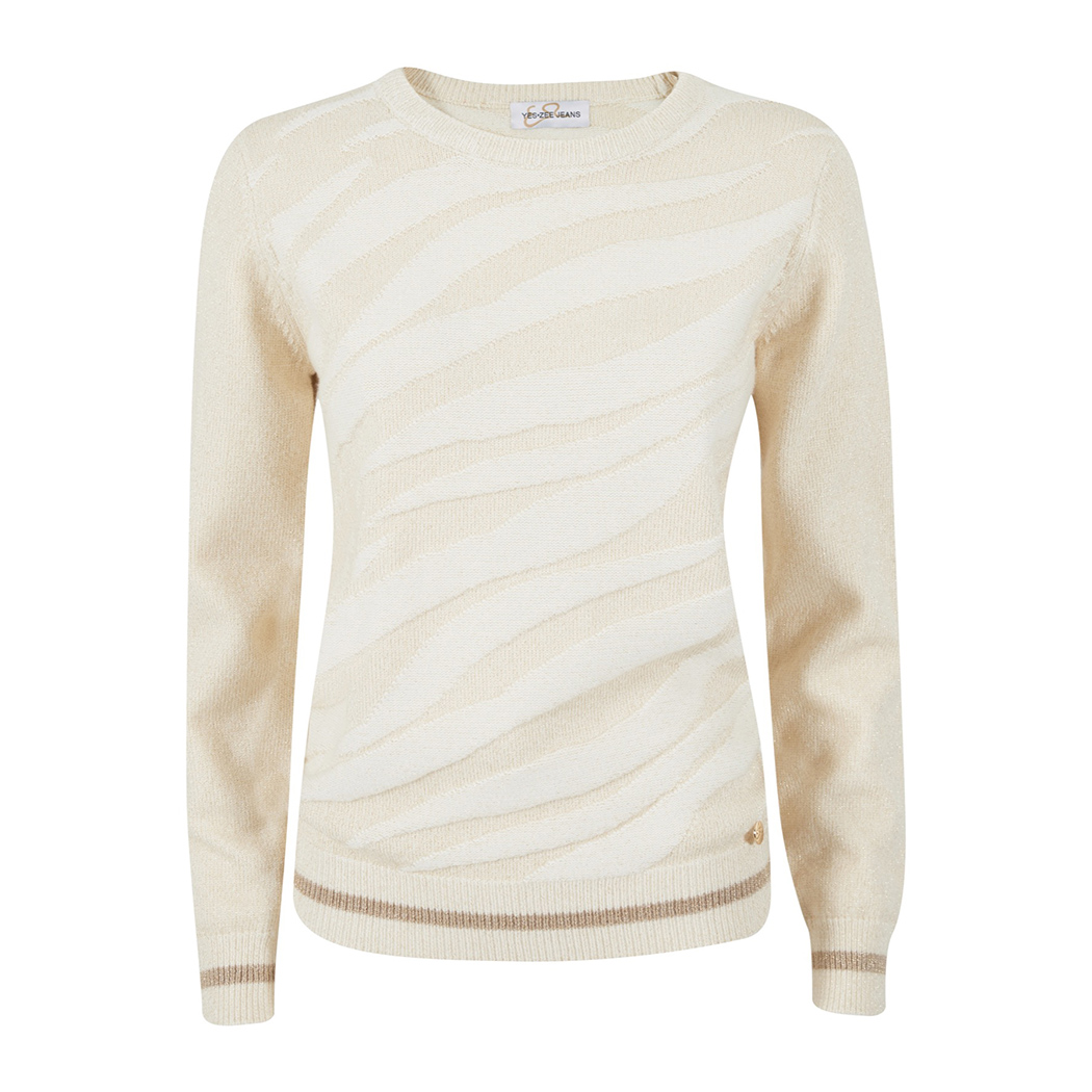 YES ZEE MAGLIA DONNA INVERNO MAGLIONE LUREX PULLOVER GIROCOLLO M011/BI00